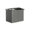 Best Casetta da giardino "panorama p2" in acciaio zincato colore grigio quarzo metallizzato con porta battente doppio 273x198x227 cm - cod. 18039 Casette Da Giardino