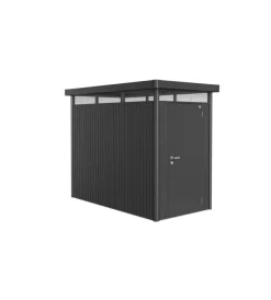 Best Casetta da giardino "highline hs" in acciaio zincato colore grigio scuro metallizzato con porta battente semplice 155x275x222 cm - cod. 84010 Casette Da Giardino