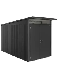 Biohort Casette Da Giardino|Casetta da giardino "avantgarde a4" in acciaio zincato colore grigio scuro metallizzato con porta battente doppia 180x380x222 cm