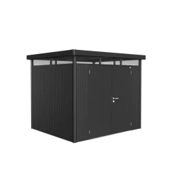 Biohort Casette Da Giardino|Casetta da giardino "highline h3" in acciaio zincato colore grigio scuro metallizzato con porta battente doppio 275x235x222 cm - cod. 84049