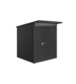 Casetta da giardino "avantgarde a1" in acciaio zincato colore grigio scuro metallizzato con porta battente semplice 180x220x218 cm Casette Da Giardino