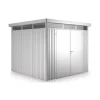 Biohort Casette Da Giardino|Casetta da giardino "highline h1" in acciaio zincato colore argento metallizzato con porta battente doppio 275x155x222 cm - cod. 83029