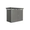 Hot Casetta da giardino "highline h1" in acciaio zincato colore grigio quarzo metallizzato con porta battente doppio 275x155x222 cm - cod. 88029 Casette Da Giardino