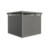 Casette Da Giardino-Biohort Casetta da giardino "highline h4" in acciaio zincato colore grigio quarzo metallizzato con porta battente semplice 275x275x222 cm - cod. 88050