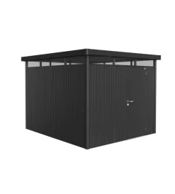 Biohort Casette Da Giardino|Casetta da giardino "highline h5" in acciaio zincato colore grigio scuro metallizzato con porta battente semplice 275x315x222 cm - cod. 84060