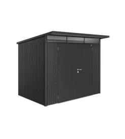 Outlet Casetta da giardino "avantgarde a5" in acciaio zincato colore grigio scuro metallizzato con porta battente doppia 260x220x218 cm Casette Da Giardino
