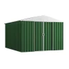 Domus Casette Da Giardino|Casetta da giardino "l new" in metallo verde con porte scorrevoli 267x173x194 cm