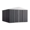 Domus Casette Da Giardino|Casetta da giardino "xl new" in metallo grigio con porte scorrevoli 267x300x194 cm
