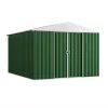 Domus Casette Da Giardino|Casetta da giardino "xl new" in metallo verde con porte scorrevoli 267x300x194 cm