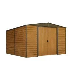 Habrita Casette Da Giardino|Casetta da giardino "arrow woodridge" in acciaio zincato effetto legno 313,1x370,2x208,6 cm