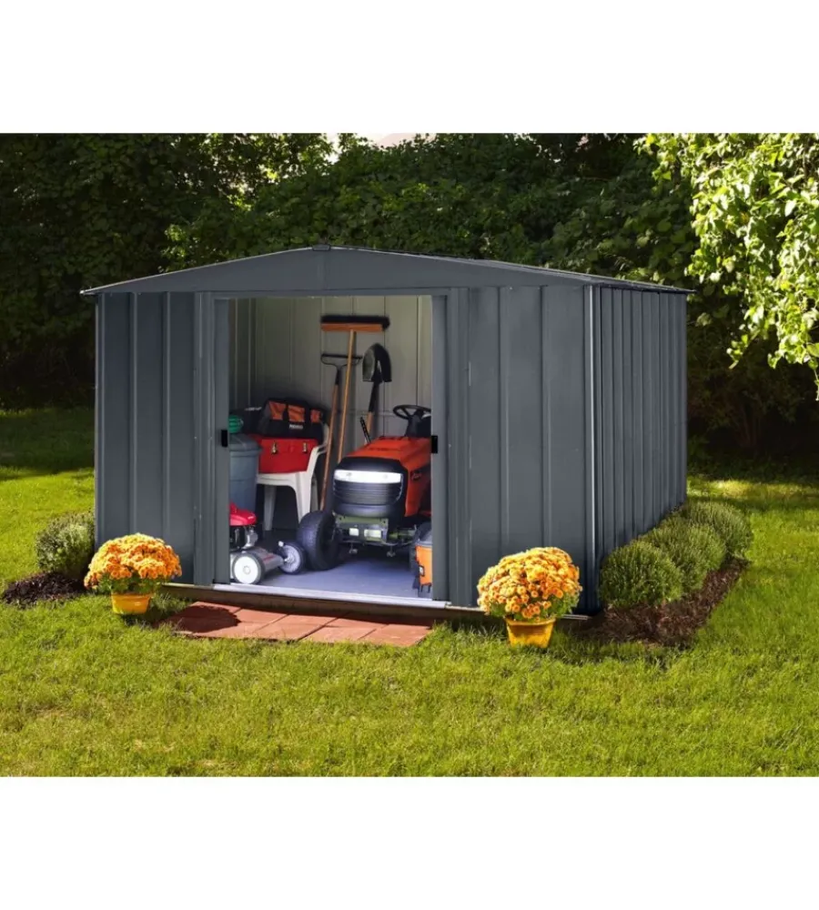 Habrita Casette Da Giardino|Casetta da giardino "spacemaker apex" in acciaio zincato antracite 313,1x241,9x197,8 cm