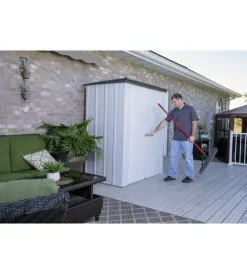 Habrita Casette Da Giardino|Casetta da giardino "spacemaker patio" in acciaio zincato grigio 171,5x99,7x188,6 cm