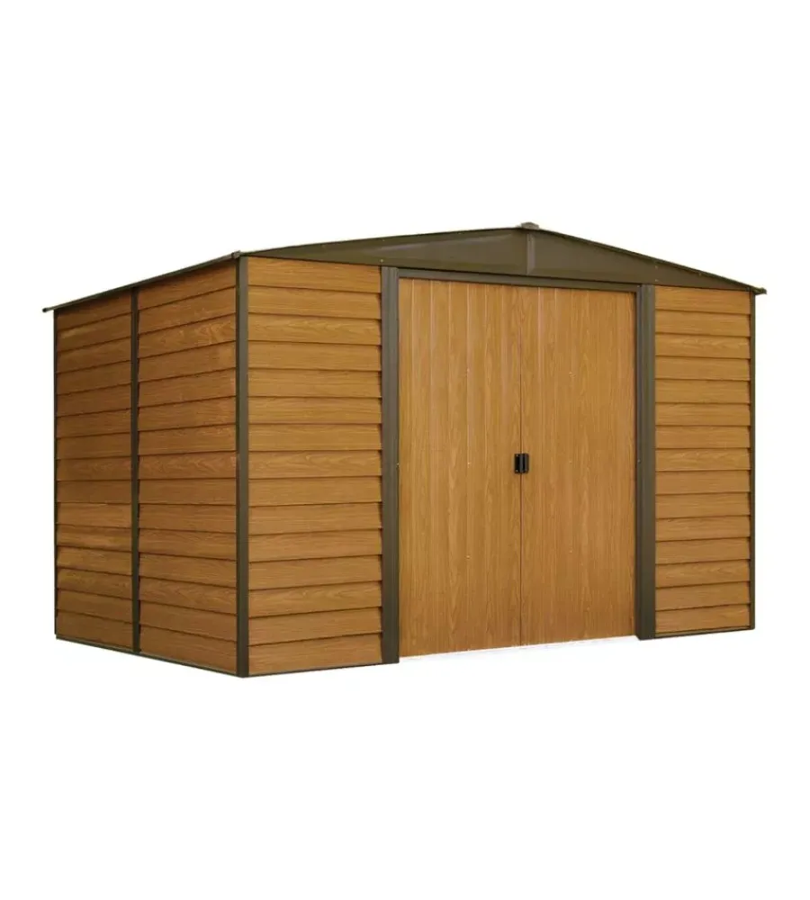 Habrita Casette Da Giardino|Casetta da giardino "arrow woodridge" in acciaio zincato effetto legno 313,1x241,9x208,6 cm