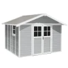 Grosfillex Casette Da Giardino|Casetta da giardino in pvc "deco 11" grigio e bianco 370x407x250 cm - cod. 22911235
