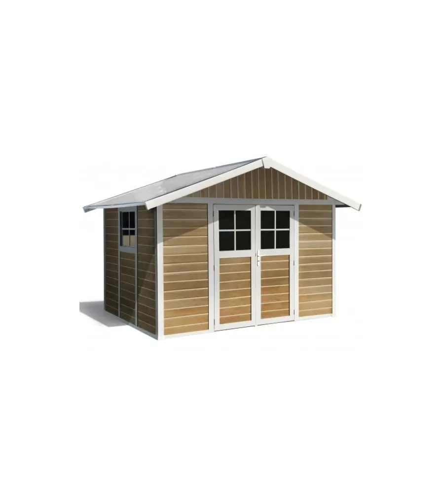 Online Casetta da giardino in pvc "sherwood deco 7" effetto legno 370x298x250 cm - cod. 22907681 Casette Da Giardino