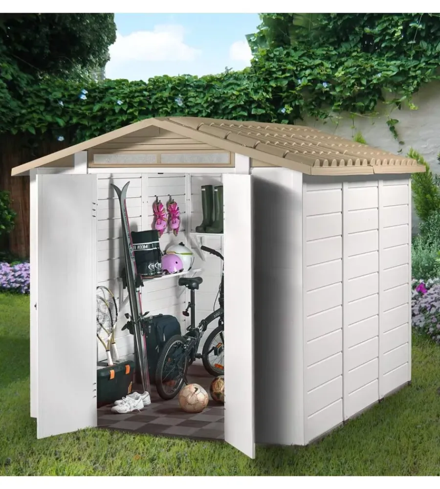 Garofalo Casette Da Giardino|Casetta da giardino in pvc "tuscany 240" l.229 x p.262 x h.220