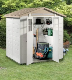 New Casetta da giardino in pvc "tuscany evo 200" l.220 x p.181 x h.216 Casette Da Giardino