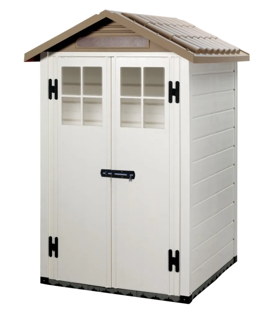 Casette Da Giardino-Garofalo Casetta da giardino in pvc "tuscany evo 120.2p" l.137 x p.144 x h.214