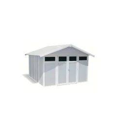 Grosfillex Casette Da Giardino|Casetta da giardino in pvc "utility 11" grigio-azzurro e bianco - cod. 22811137