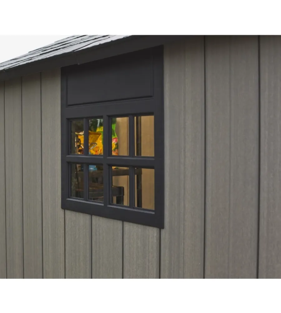 Best Casetta da giardino "oakland 7511" in duotech colore grigio con porta battente doppia 230x350x242 cm Casette Da Giardino