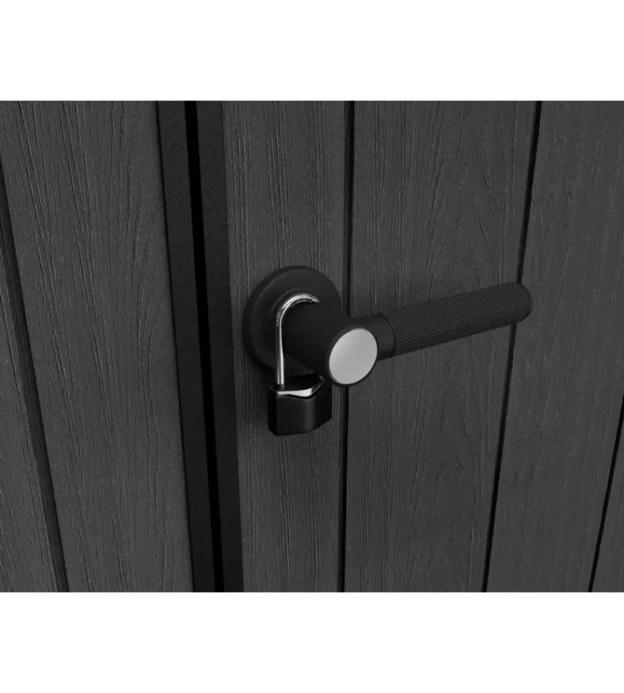 Best Casetta da giardino "oakland 7511" in duotech colore grigio con porta battente doppia 230x350x242 cm Casette Da Giardino
