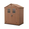 Casette Da Giardino-Keter Casetta da giardino "darwin 6x4" in evotech+ colore marrone con porta battente doppia 190x122x221 cm