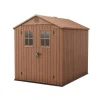 Keter Casette Da Giardino|Casetta da giardino "darwin 6x8" in evotech+ colore marrone con porta battente doppia 190x244x221 cm