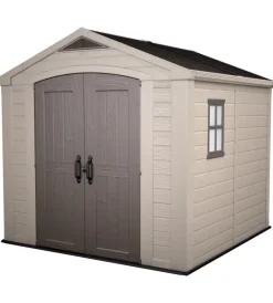 Best Casetta da giardino "factor 8x8" in resina colore beige con porta battente doppia 256,5x255x243 cm Casette Da Giardino