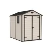Casette Da Giardino-Keter Casetta da giardino "manor 6x8" in resina colore beige con porta battente doppia 185,8x236,8x227 cm