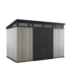 Keter Casette Da Giardino|Casetta da giardino "artisan 11x7" in duotech colore grigio con porta battente doppia 342x218x226 cm