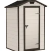 Clearance Casetta da giardino "manor 4x3" in resina colore beige con porta battente singola 129x103x196 cm Casette Da Giardino