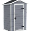 Keter Casette Da Giardino|Casetta da giardino "manor 4x3" in resina colore grigio con porta battente singola 129x103x196 cm
