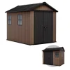 Keter Casette Da Giardino|Casetta da giardino "newton+ 759/975" in resina marrone doppia opzione montaggio 287x230x246 cm
