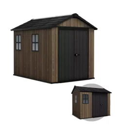 Keter Casette Da Giardino|Casetta da giardino "apex 759/975" in resina marrone doppia opzione montaggio 230x287x246 cm