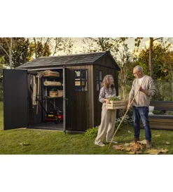 Keter Casette Da Giardino|Casetta da giardino "apex 759/975" in resina marrone doppia opzione montaggio 230x287x246 cm