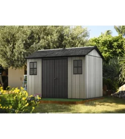 Online Casetta da giardino "oakland 1175sd" in duotech colore grigio con porta battente doppia 350x229x254 cm Casette Da Giardino