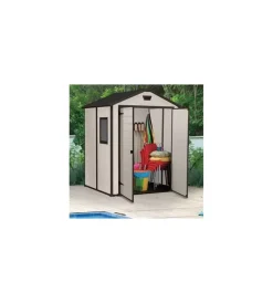 Casette Da Giardino-Keter Casetta da giardino "manor 6x5" in resina colore beige con porta battente doppia 185x152x226 cm