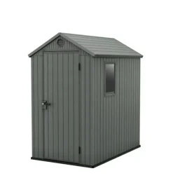 Casette Da Giardino-Keter Casetta da giardino "darwin 4x6" in evotech+ colore verde con porta battente singola 125,8x184,5x205,1 cm