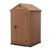 Keter Casette Da Giardino|Casetta da giardino "darwin 4x4" in evotech+ colore marrone con porta battente singola 123,8x117x205,1 cm