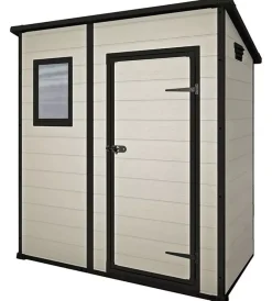 Online Casetta da giardino "manor pent 6x4" in resina colore beige con porta battente singola 183,5x111x200,5 cm Casette Da Giardino