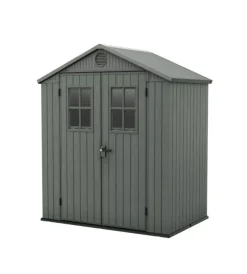 Casette Da Giardino-Keter Casetta da giardino "darwin 6x4" in evotech+ colore verde con porta battente doppia 190x122x221 cm