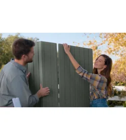 Casette Da Giardino-Keter Casetta da giardino "darwin 6x4" in evotech+ colore verde con porta battente doppia 190x122x221 cm