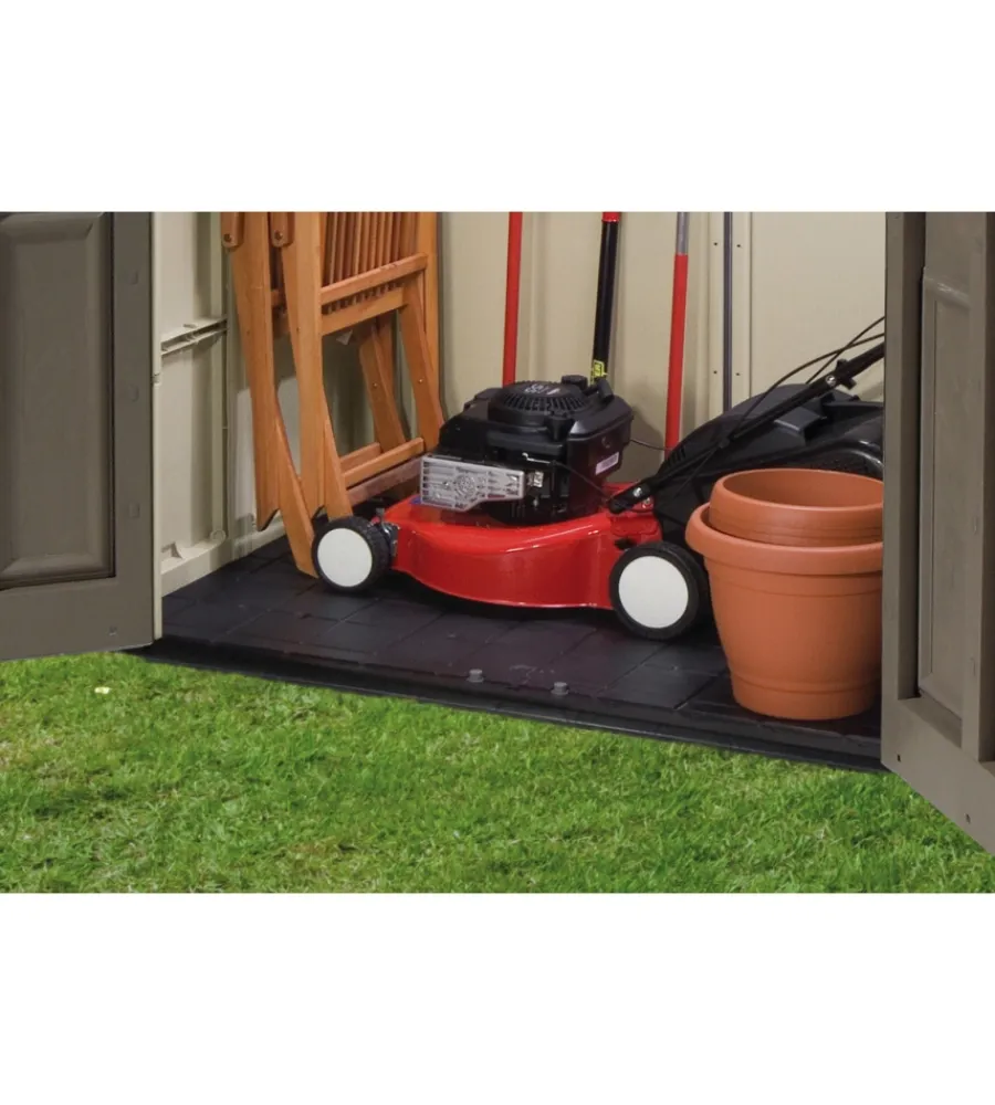Keter Casette Da Giardino|Casetta da giardino "factor 6x6" in resina colore beige con porta battente doppia 178x195,5x208 cm