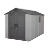 Sale Casetta da giardino "venezia 3" in resina grigio effetto legno 213x355x228 cm Casette Da Giardino