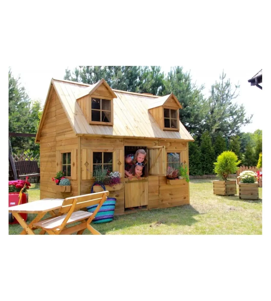 Casette Da Giardino-Domus Casetta da giardino per bambini in legno "sofia" 157x248x218 cm
