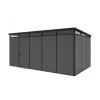 ArtPlast Casette Da Giardino|Casetta da giardino prefabbricata in pvc e alluminio "modulare" nero e grigio 3x5 mt