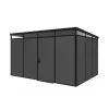 ArtPlast Casette Da Giardino|Casetta da giardino prefabbricata in pvc e alluminio "modulare" nero e grigio 3x4 mt