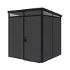 ArtPlast Casette Da Giardino|Casetta da giardino prefabbricata in pvc e alluminio "modulare" nero e grigio 2x2 mt