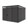 ArtPlast Casette Da Giardino|Casetta da giardino prefabbricata in pvc e alluminio "modulare" nero e grigio 3x3 mt