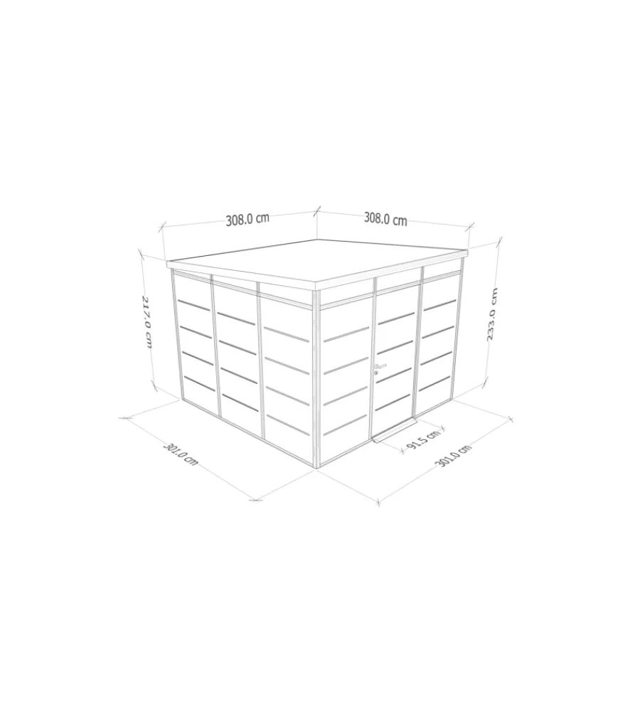 ArtPlast Casette Da Giardino|Casetta da giardino prefabbricata in pvc e alluminio "modulare" nero e grigio 3x3 mt